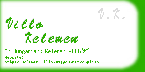 villo kelemen business card